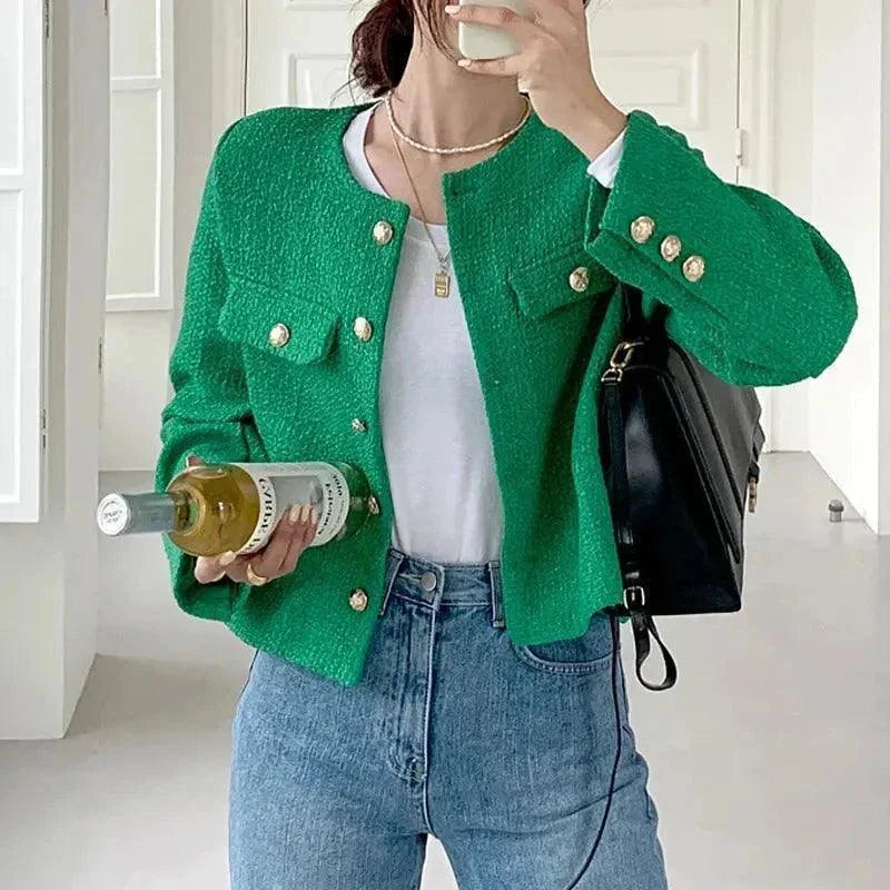 High-end Button Short Slim Korean Style Coats
