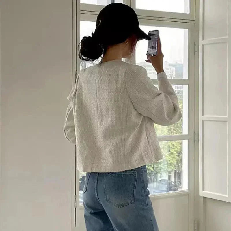 High-end Button Short Slim Korean Style Coats