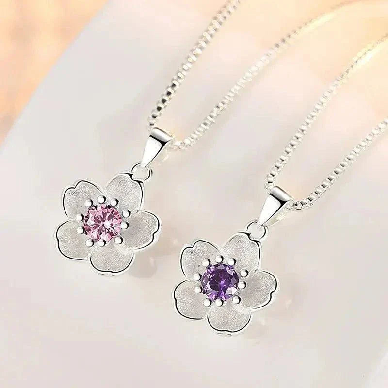 Cherry Blossoms Necklace for Gift