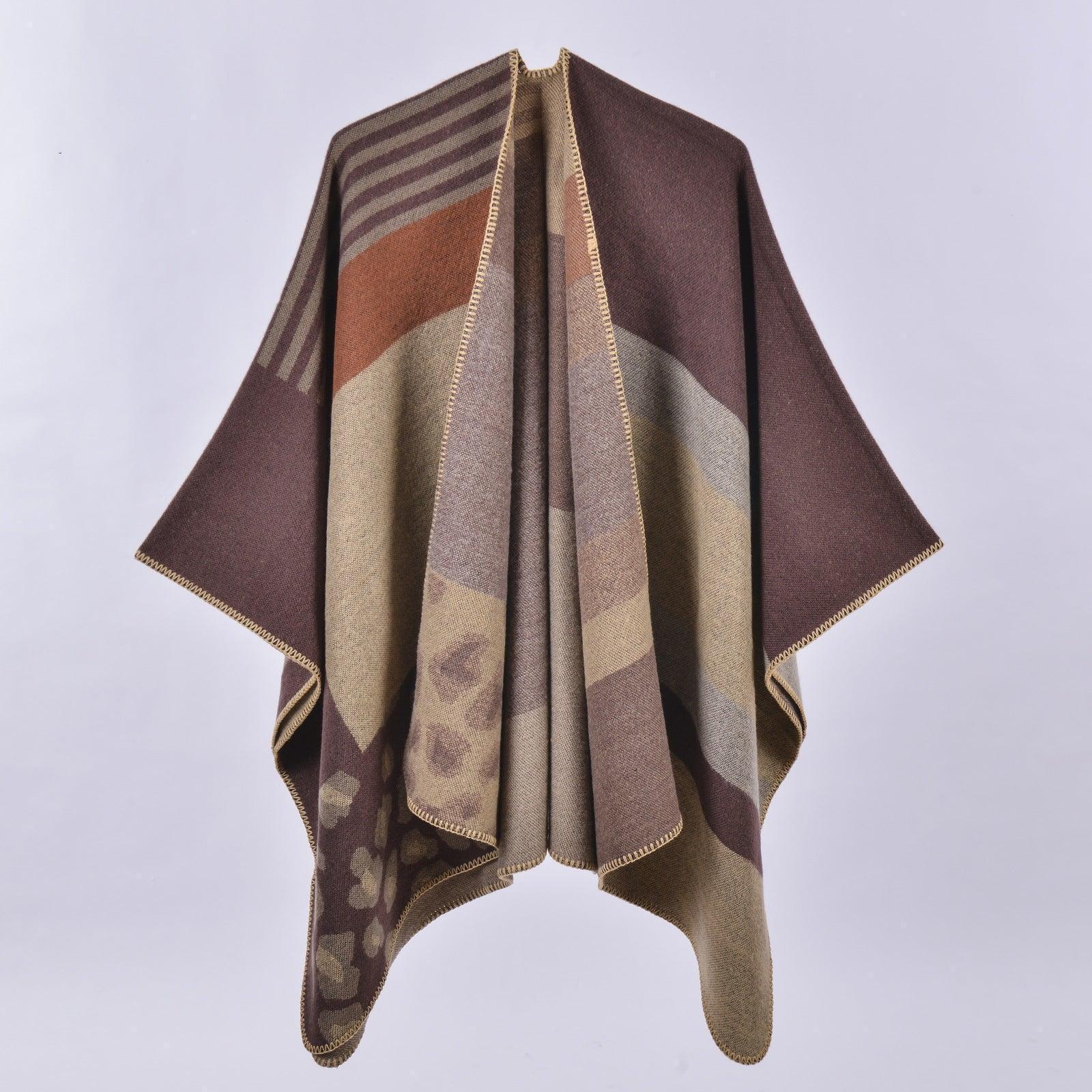 Autumn Winter Scarf Lattice Thickened Cape