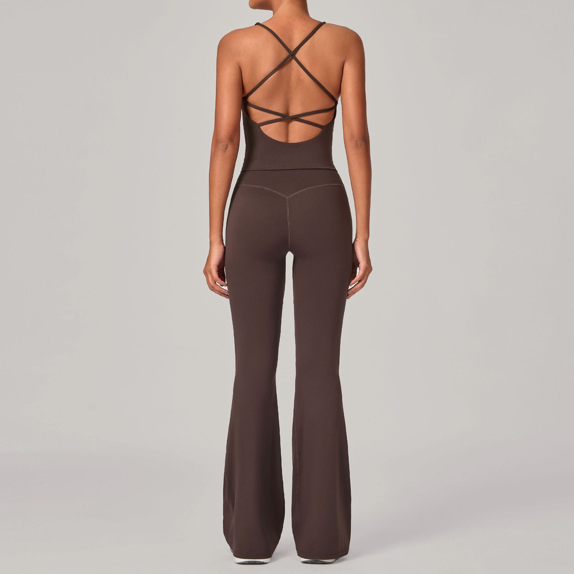 Autumn Sand Invisible Pleated Yoga Outfit Set