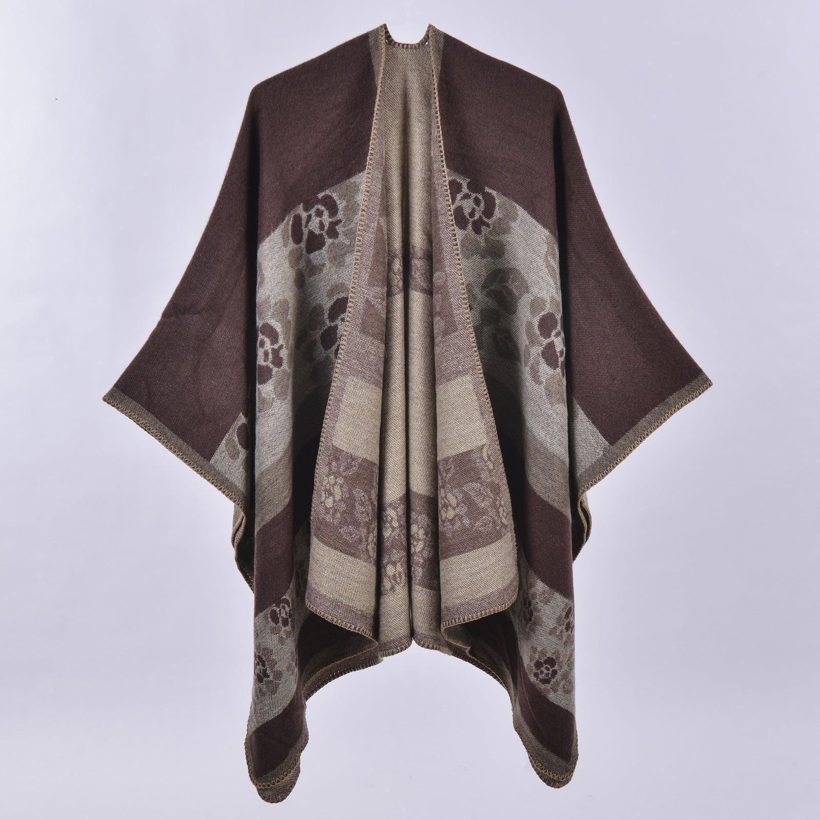 Autumn Winter Scarf Lattice Thickened Cape