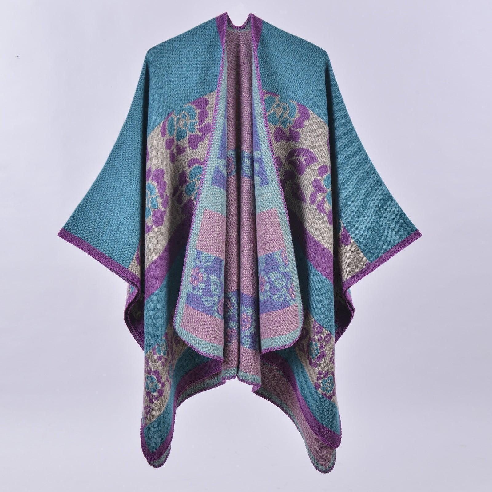 Autumn Winter Scarf Lattice Thickened Cape