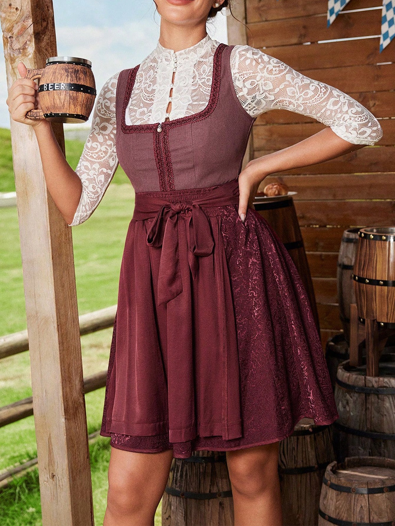 Elegant Waist Stitching Women Short Dress