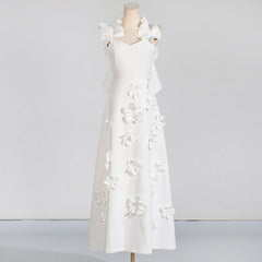 High Grade Stitching Floral Backless Dress