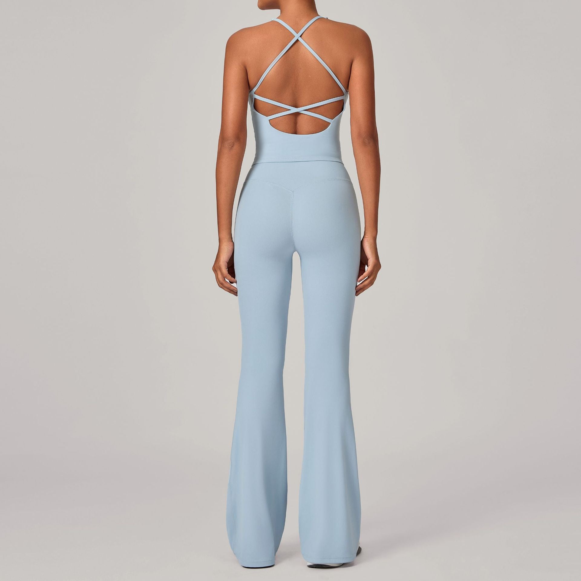 Autumn Sand Invisible Pleated Yoga Outfit Set
