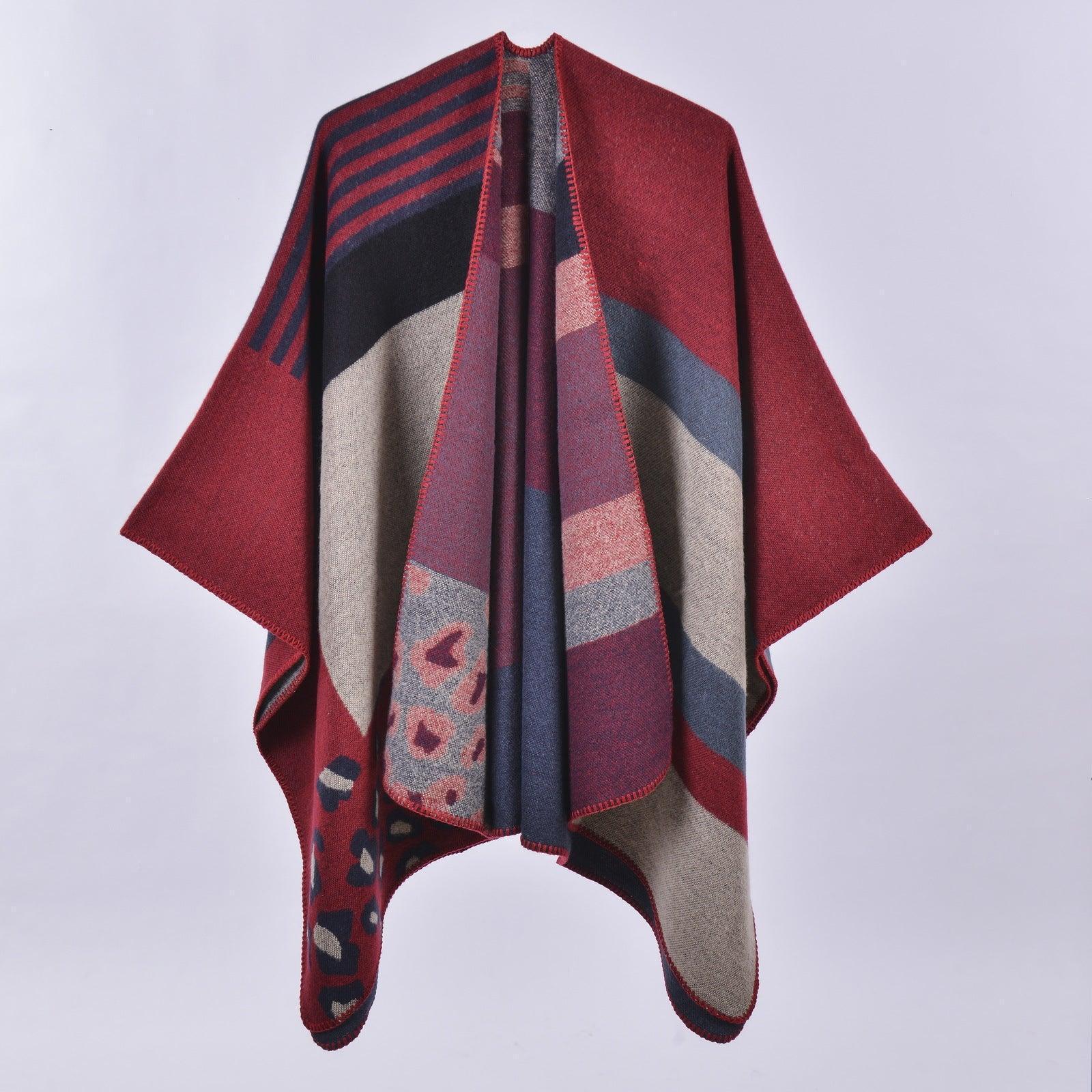 Autumn Winter Scarf Lattice Thickened Cape