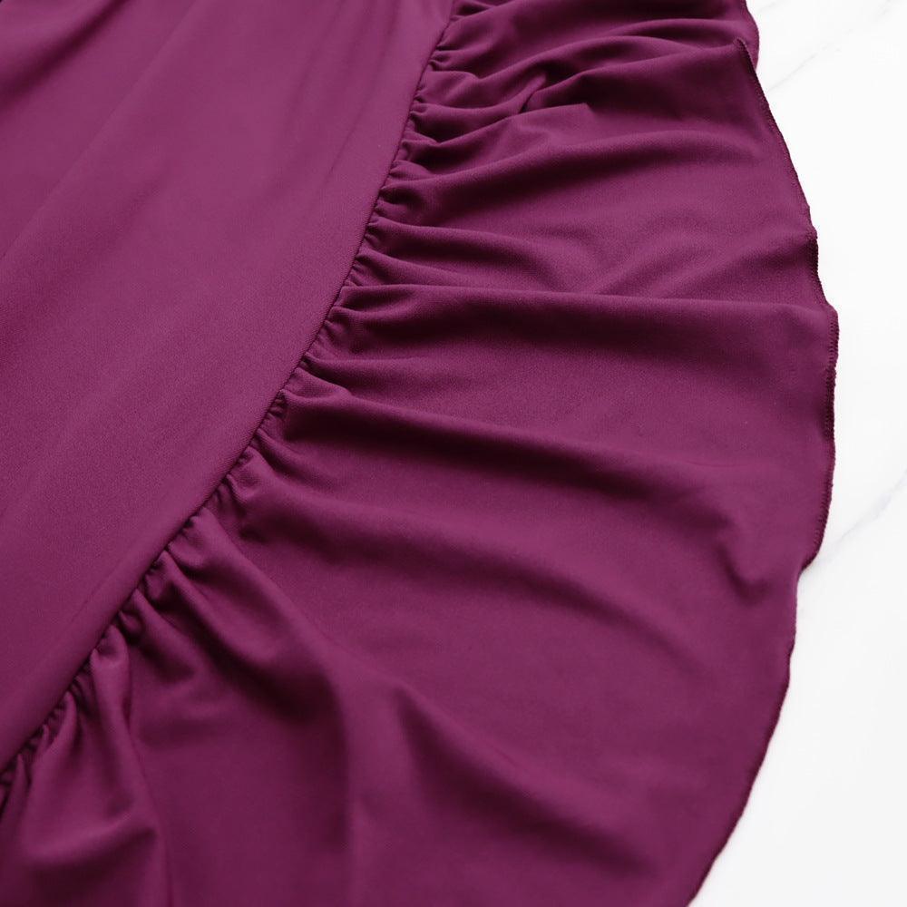 Elegant Ruffle High Waist Crop Top Spaghetti Strap Dress