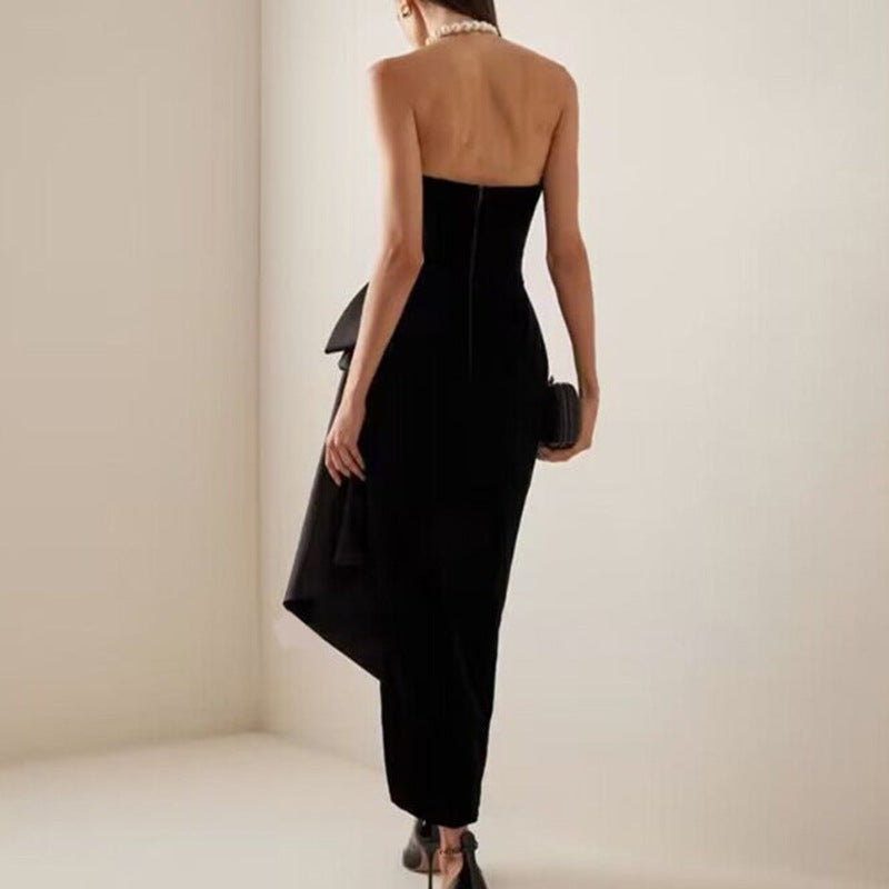 Elegant Irregular Asymmetric Design Sleeveless Dress
