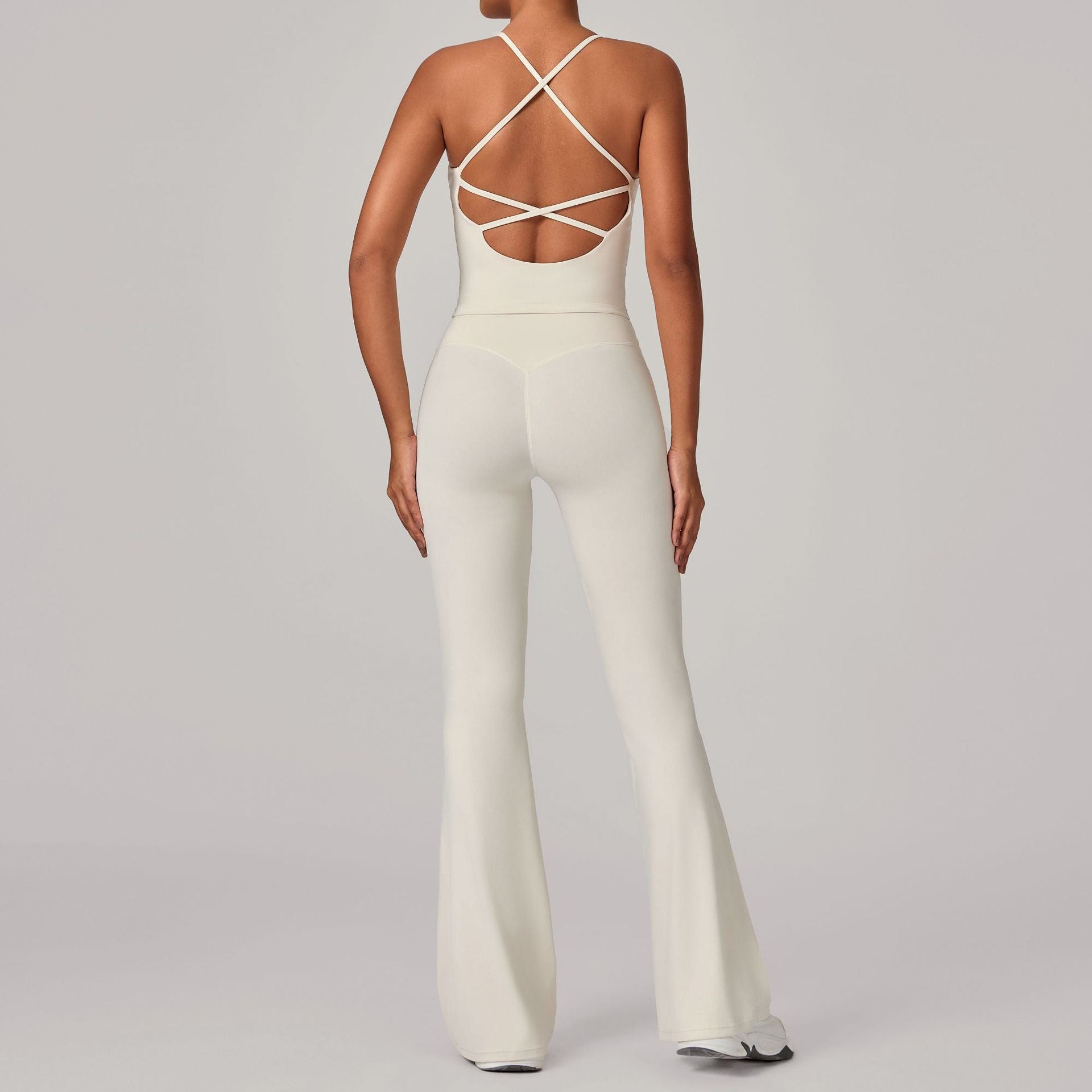 Autumn Sand Invisible Pleated Yoga Outfit Set