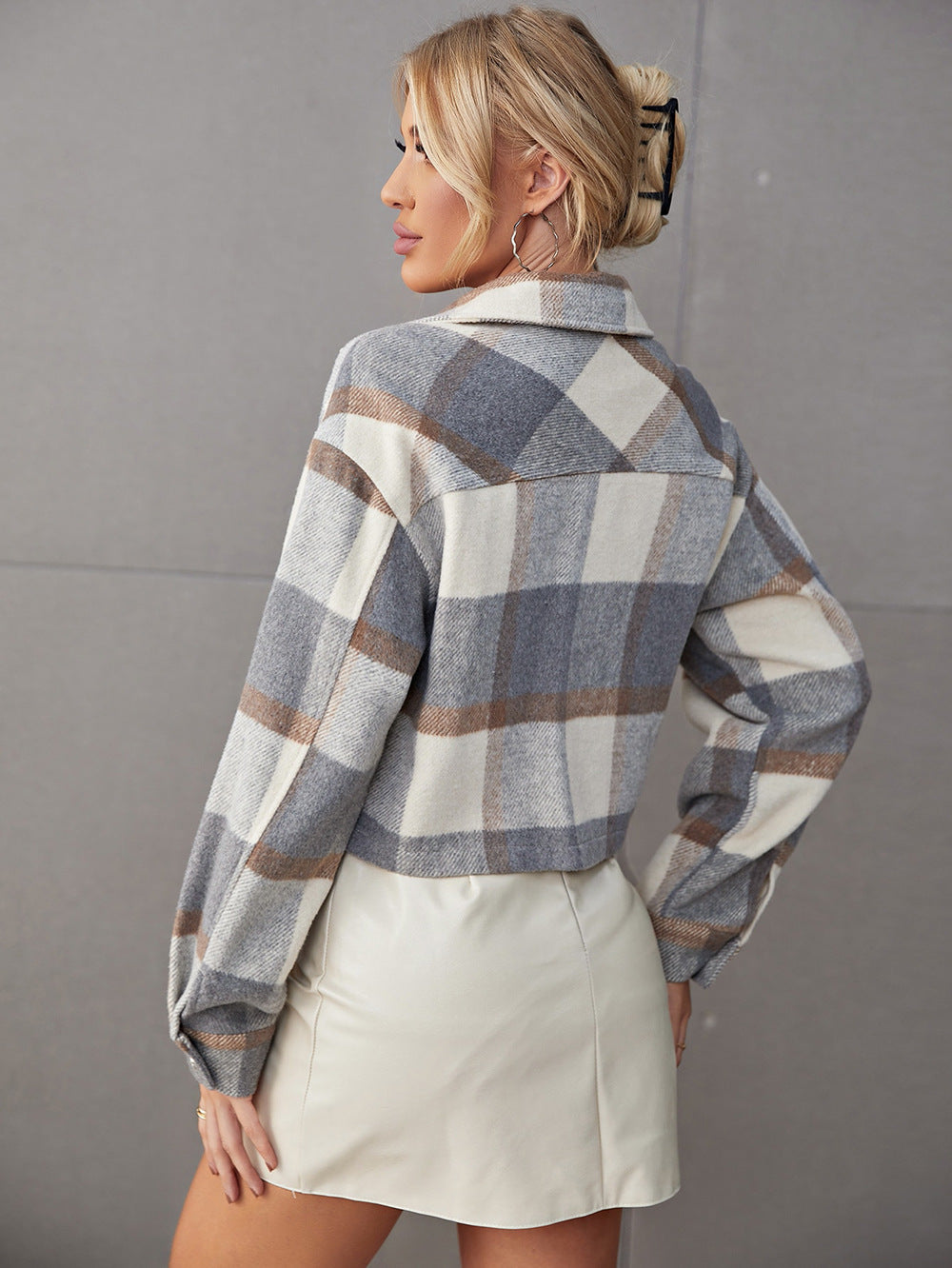 Fall Winter Women Woolen Short Coat