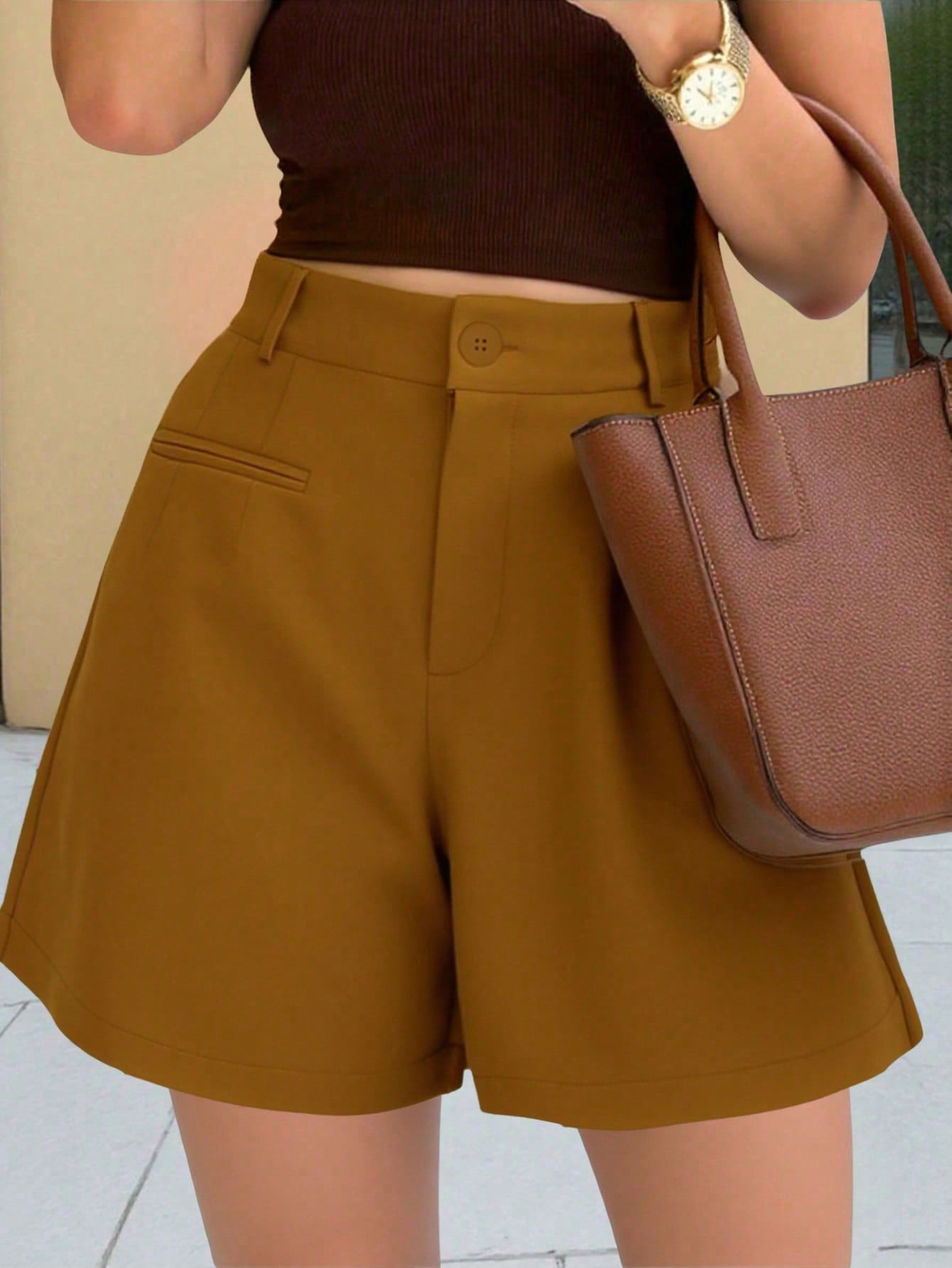 Casual High Waist Loose Solid Color Pants