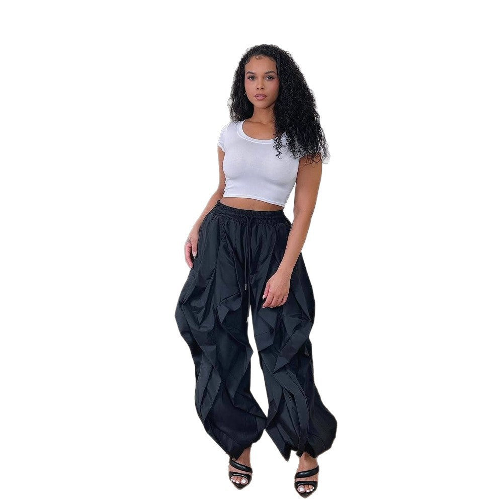 Elegant Stitching Lace Bloomers Ankle Banded Pants