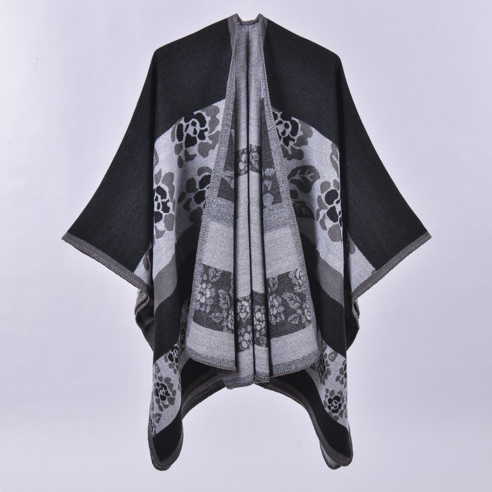 Autumn Winter Scarf Lattice Thickened Cape