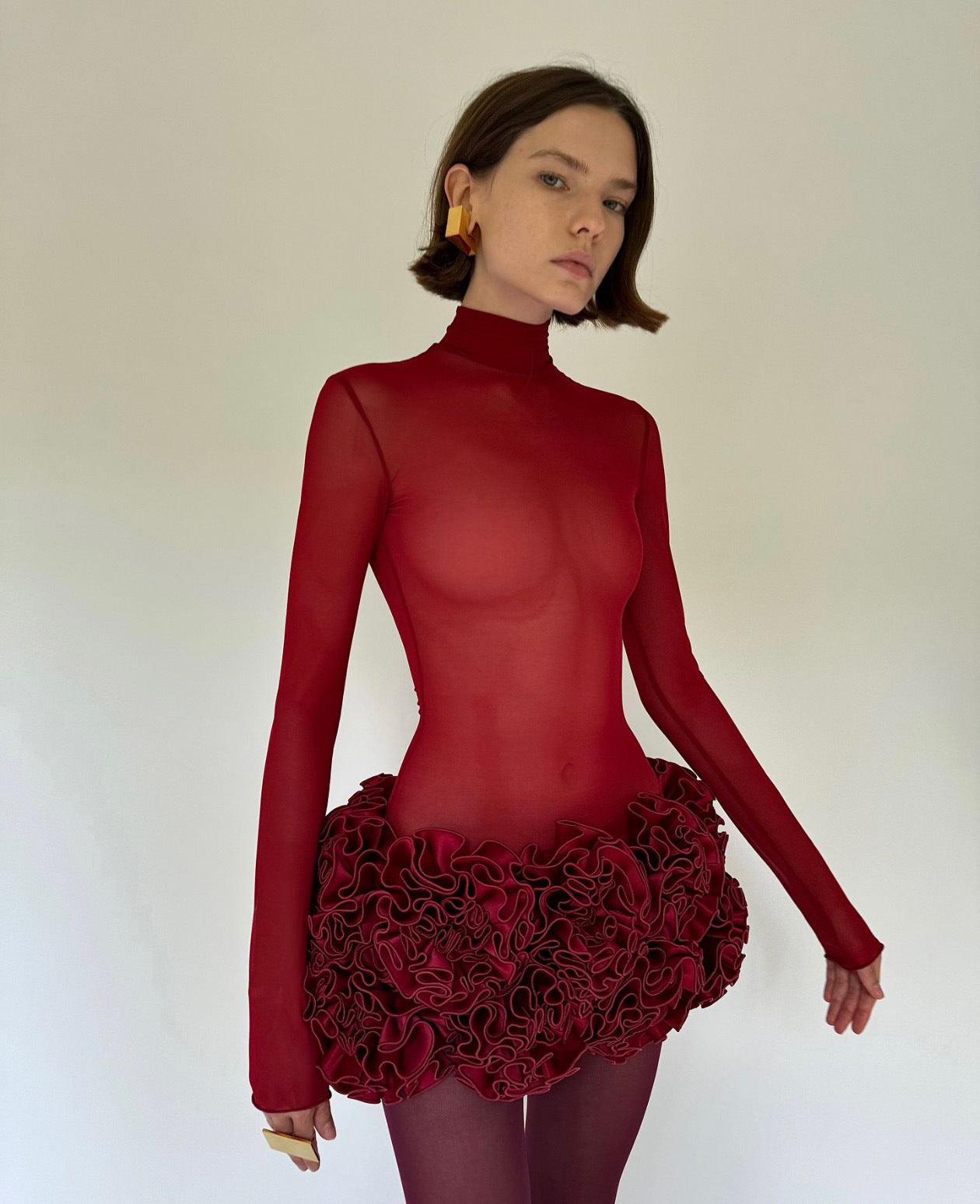 Adjustable Tube Top Exquisite Floral Skirt