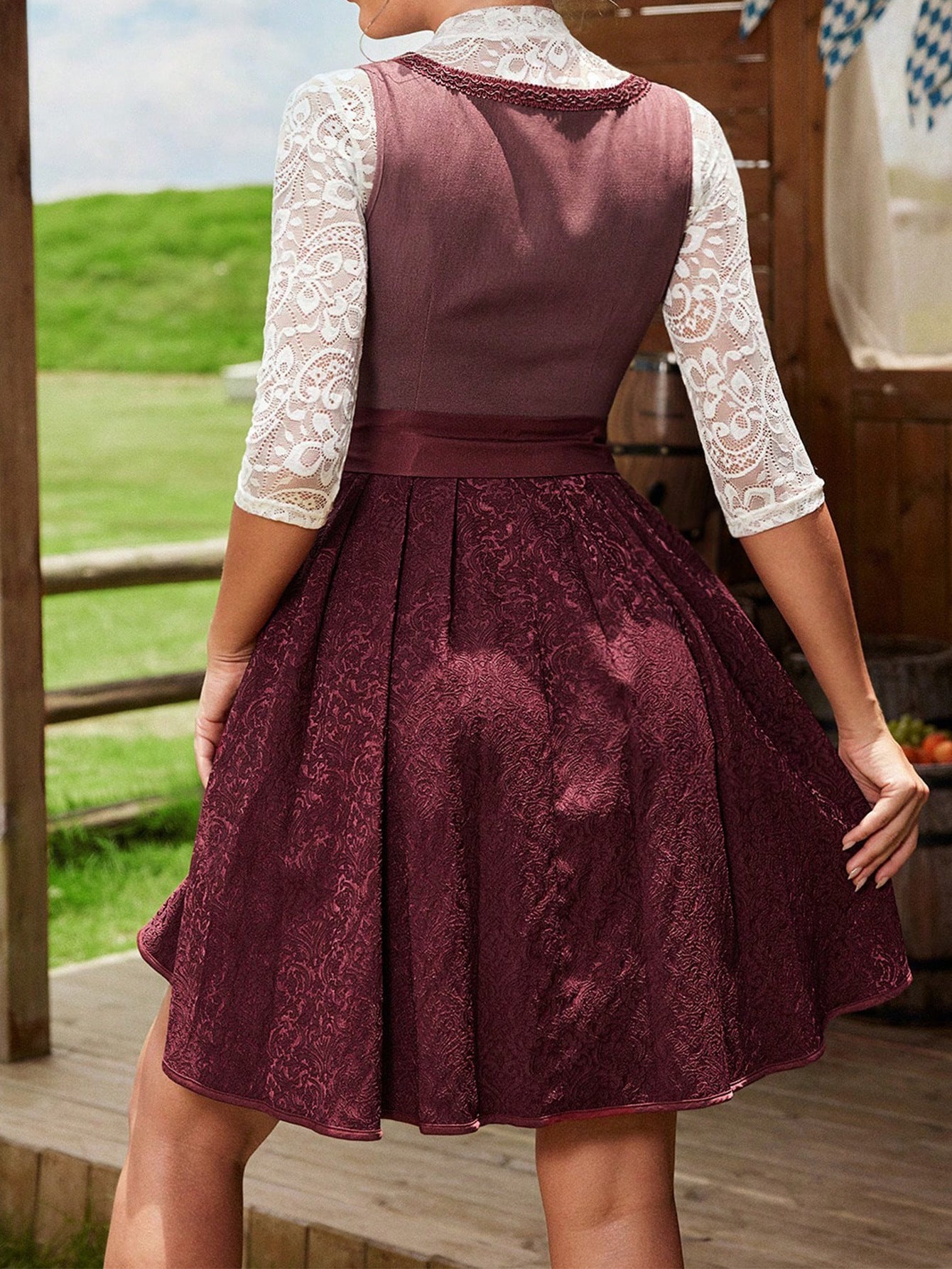 Elegant Waist Stitching Women Short Dress
