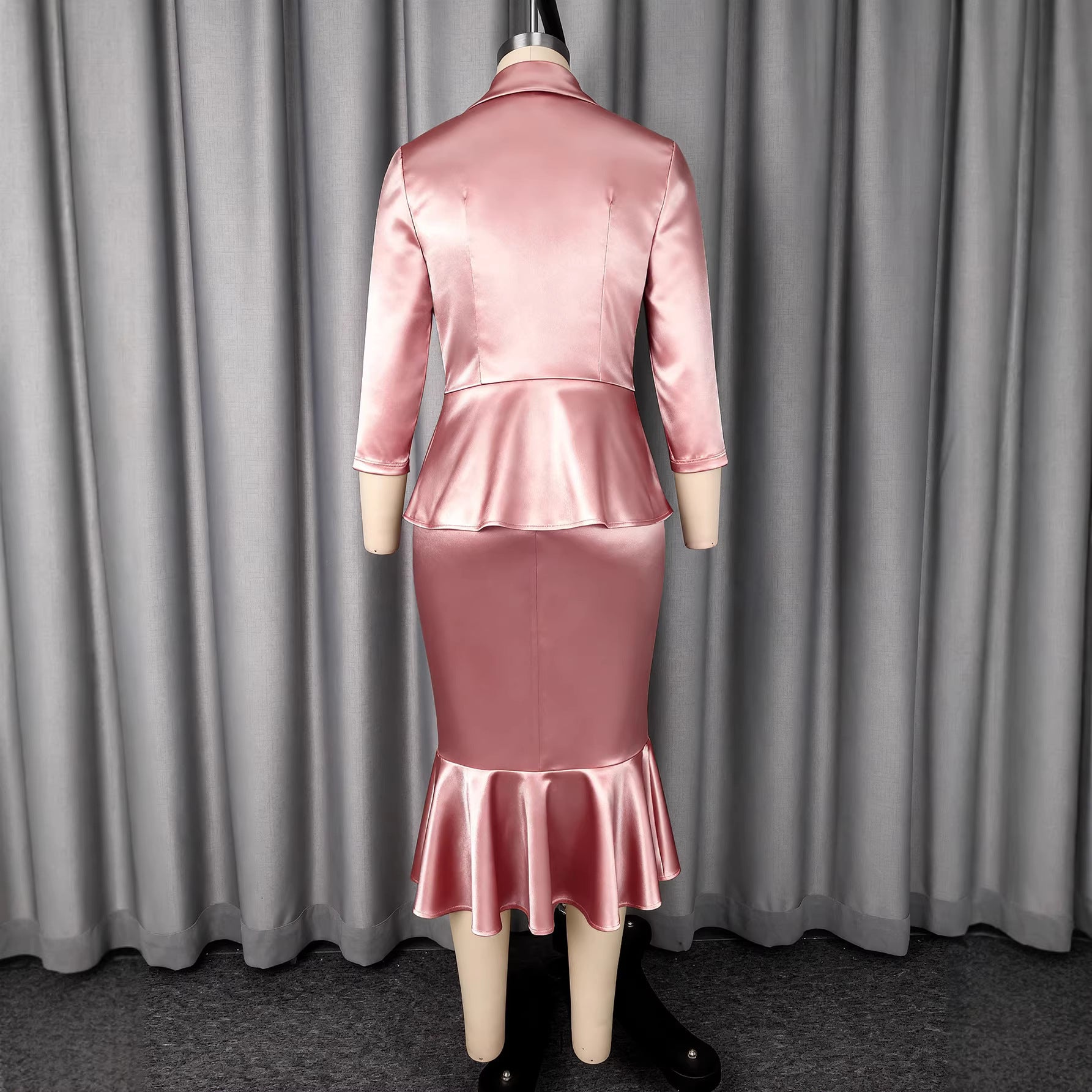 Elegant Satin Skirt Two Piece Sets