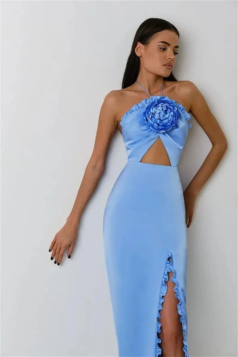 3D Flower Formal Evening Dress
