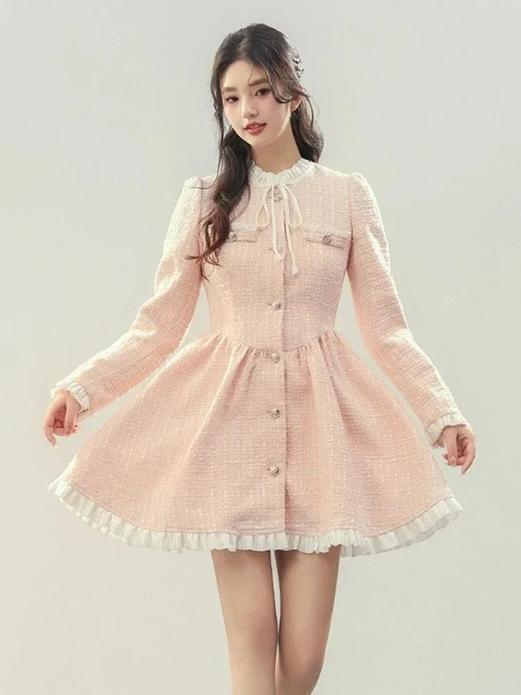 High Quality Small Fragrance Tweed Dresses For Women