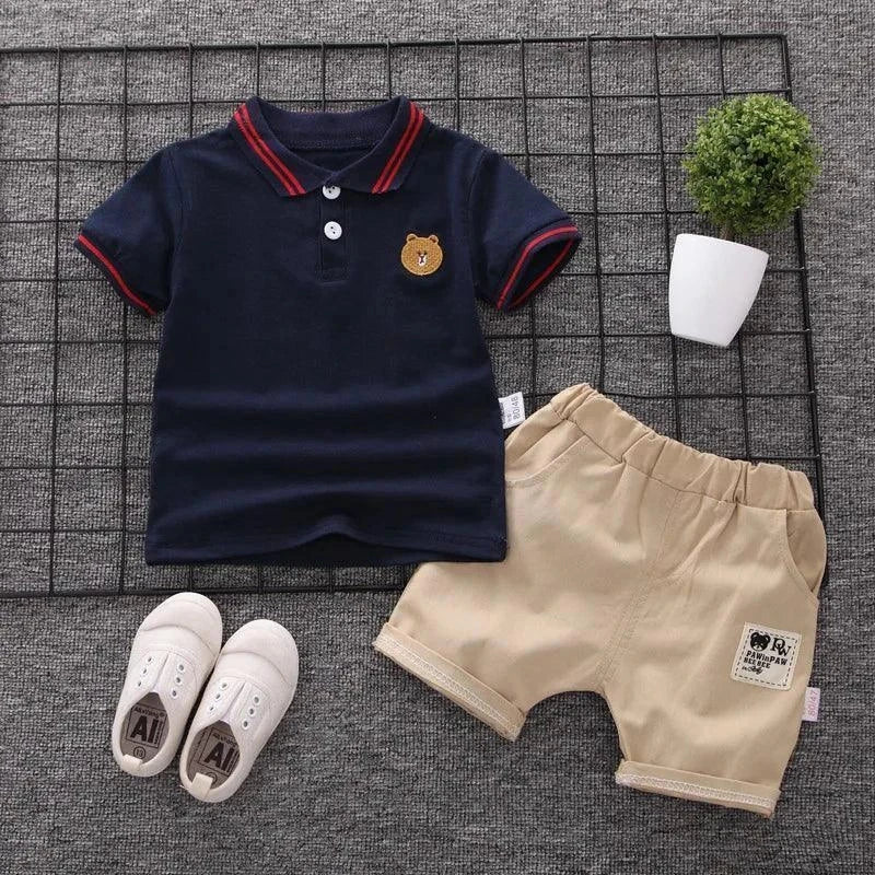 Cute Kids Sports T-shirt Suit 2pcs