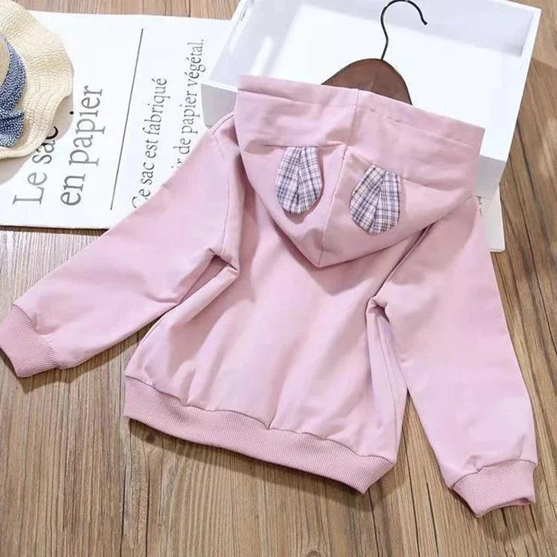 Cotton Cartoon Little Bear Hoodies + Pleated Skirt 2Pcs Suit