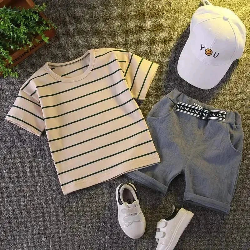 Cute Kids Sports T-shirt Suit 2pcs