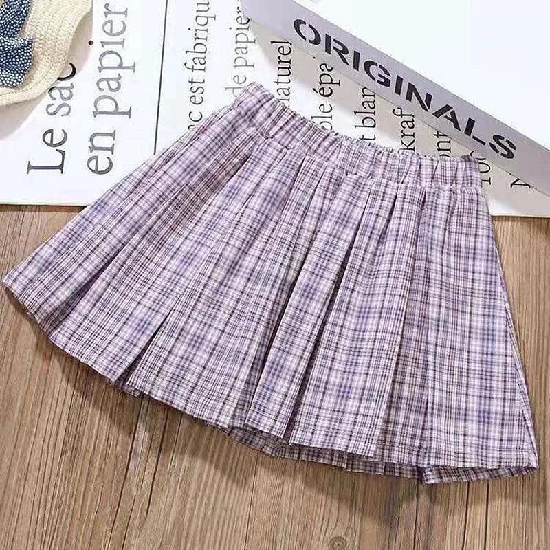 Cotton Cartoon Little Bear Hoodies + Pleated Skirt 2Pcs Suit