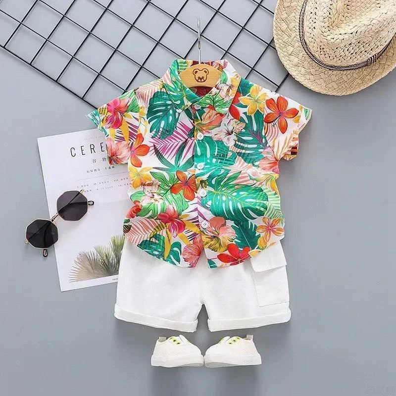 Hawaiian Style Toddler Boys Summer 2pcs Outfit