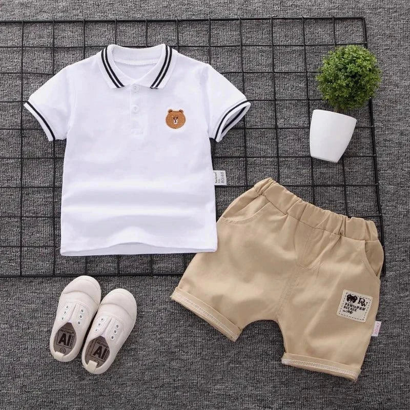 Cute Kids Sports T-shirt Suit 2pcs