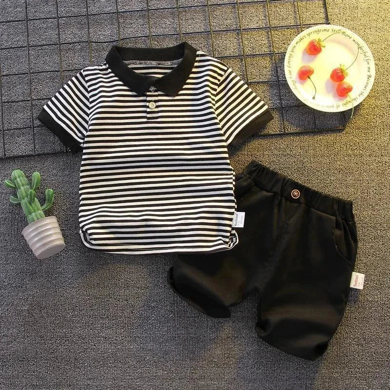 Cute Kids Sports T-shirt Suit 2pcs