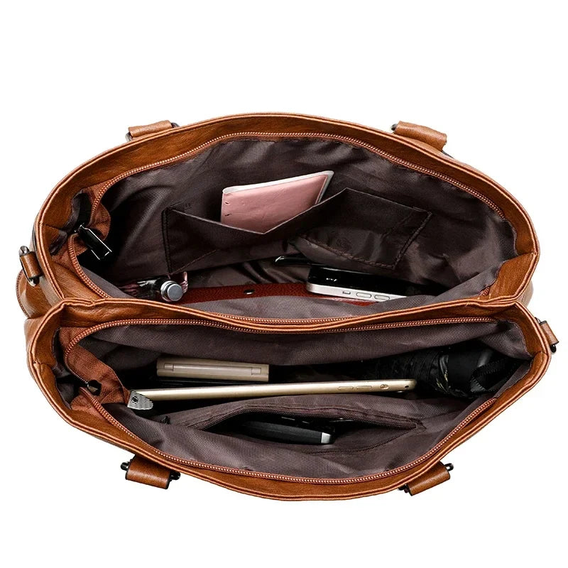 Elegant Women High Quality Leather Top-Handle Bags