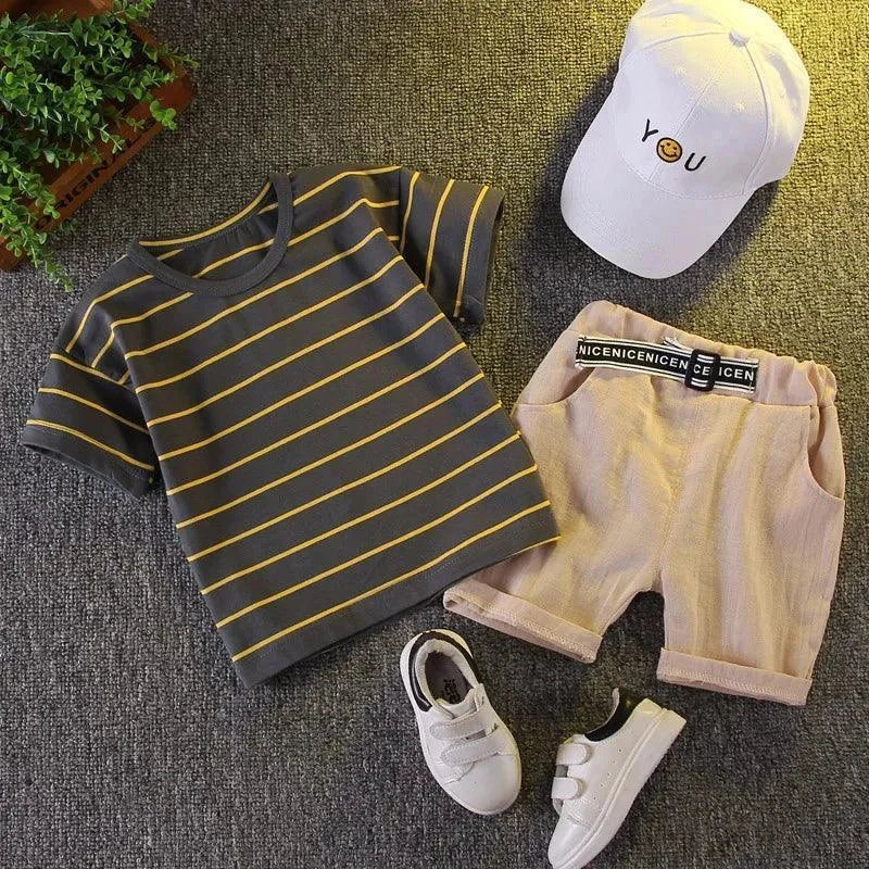 Cute Kids Sports T-shirt Suit 2pcs