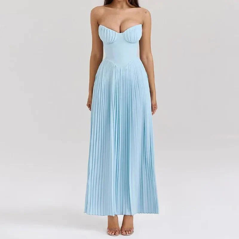 Fashion Solid Backless High Waist Dresses