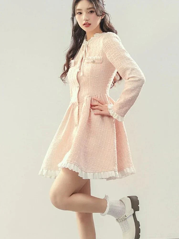 High Quality Small Fragrance Tweed Dresses For Women