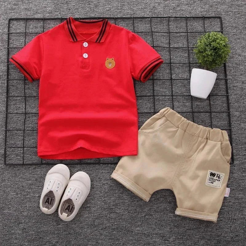 Cute Kids Sports T-shirt Suit 2pcs