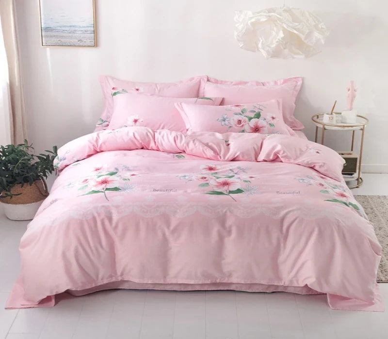 Flower Printing Cotton Bedding Sets