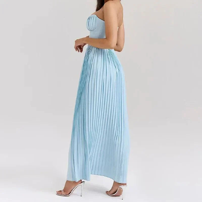 Fashion Solid Backless High Waist Dresses