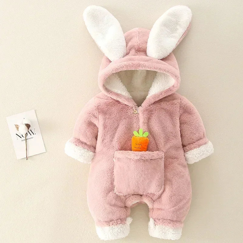 Baby Rompers Winter Warm Coral Fleece Jumpsuit