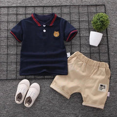 Cute Kids Sports T-shirt Suit 2pcs