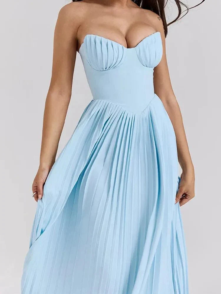 Fashion Solid Backless High Waist Dresses