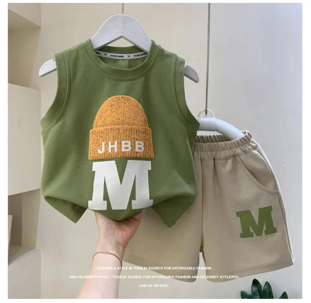 Fashionable Boys T-shirt and Shorts 2-piece Outfits