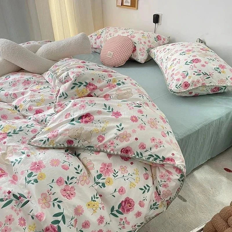 Girls Soft Washed Cotton Bedding Set
