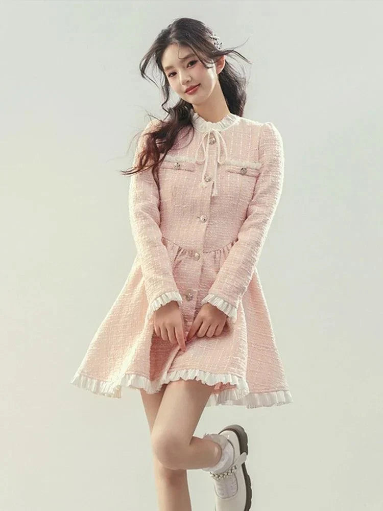 High Quality Small Fragrance Tweed Dresses For Women
