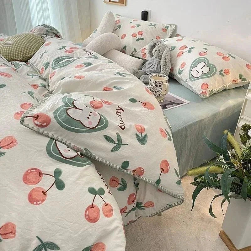 Girls Soft Washed Cotton Bedding Set