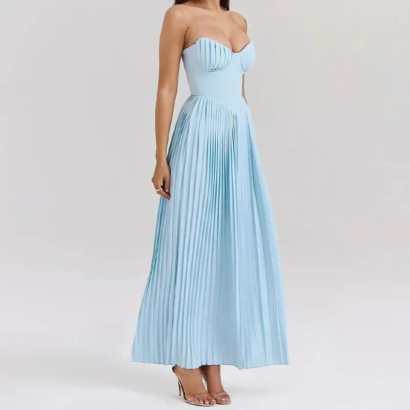 Fashion Solid Backless High Waist Dresses