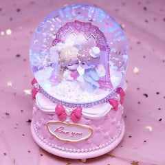 Crystal Ball Couple Music Box Resin Crafts Decoration