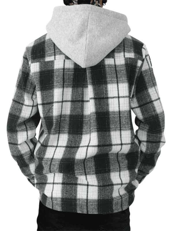 Casual Flannel Jacquard Long Sleeve Hooded Plaid Shirt