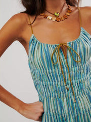 Fashionable casual strappy long dress
