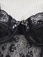 Halloween Skull Lace One Piece Leotard