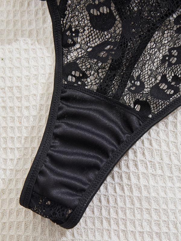 Halloween Skull Lace One Piece Leotard
